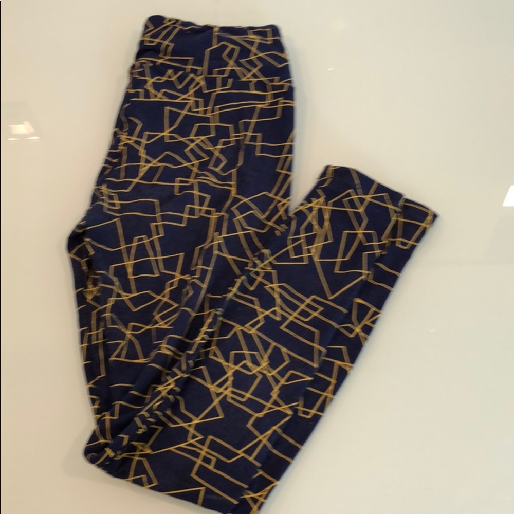 LuLaRoe leggings one-size fit navy & yellow